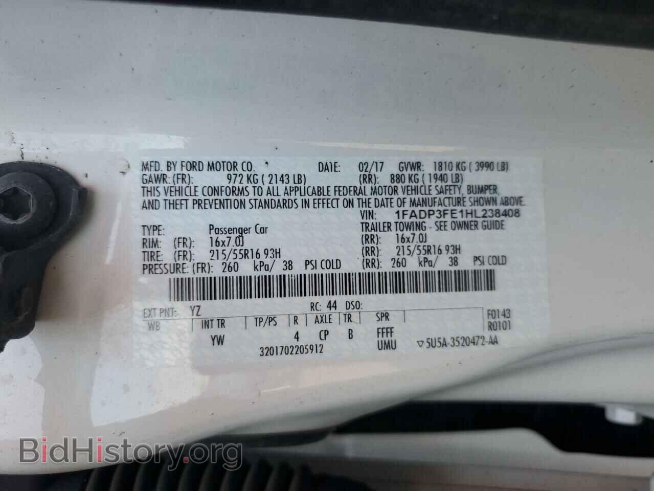 2017 FORD FOCUS - VIN: 1FADP3FE1HL238408 - Фото 12