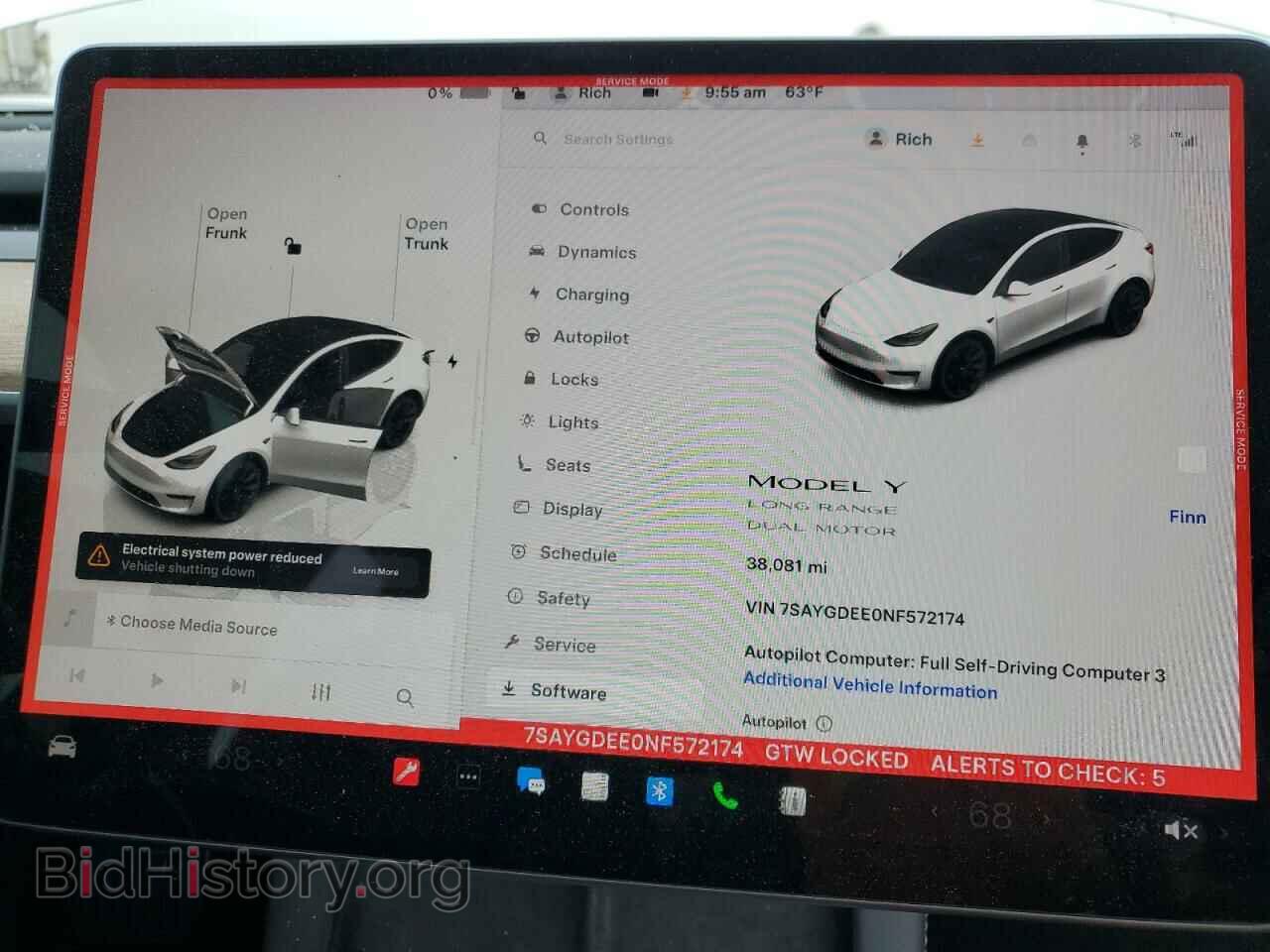 2022 TESLA MODEL Y - VIN: 7SAYGDEE0NF572174 - Фото 9