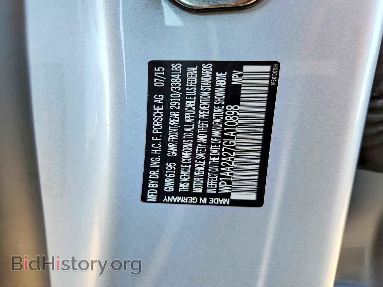 2016 PORSCHE CAYENNE - VIN: WP1AA2A27GLA10898 - Фото 12