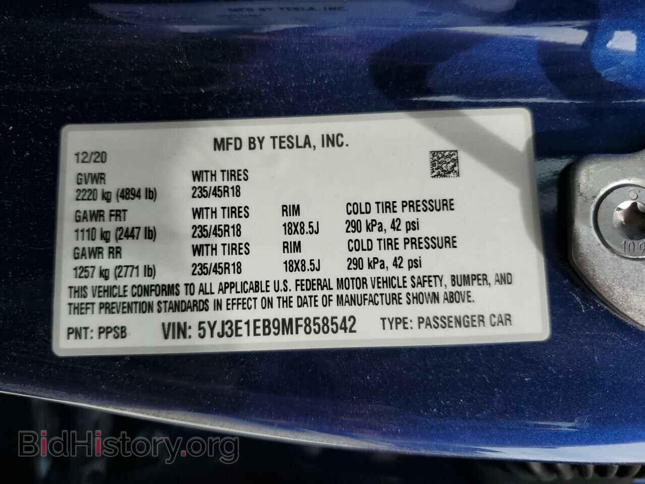 2021 TESLA MODEL 3 - VIN: 5YJ3E1EB9MF858542 - Photo 12