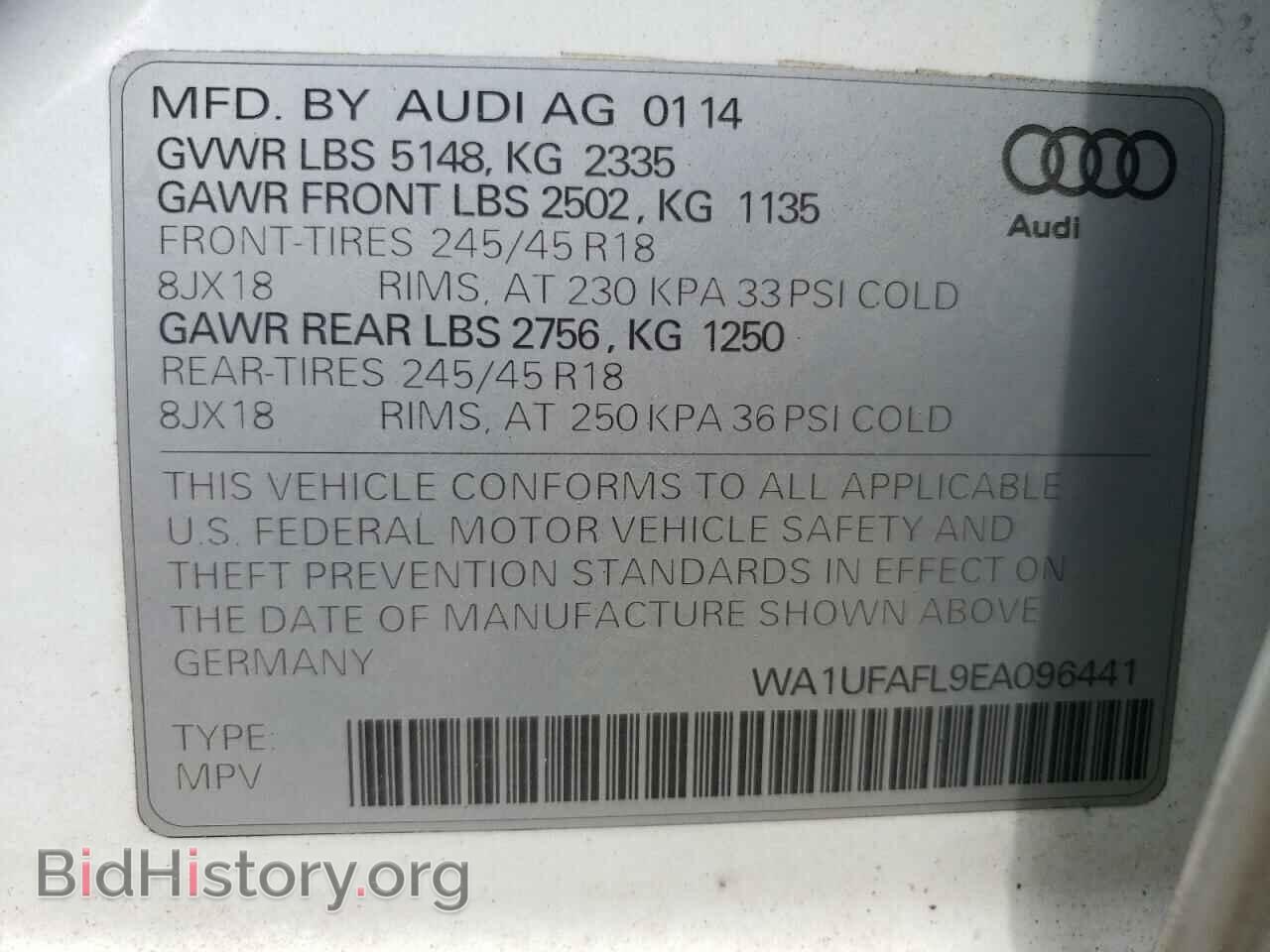 2014 AUDI A4 - VIN: WA1UFAFL9EA096441 - Фото 13