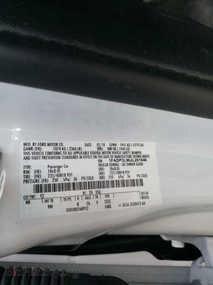2018 FORD FOCUS - VIN: 1FADP3L96JL281848 - Фото 10