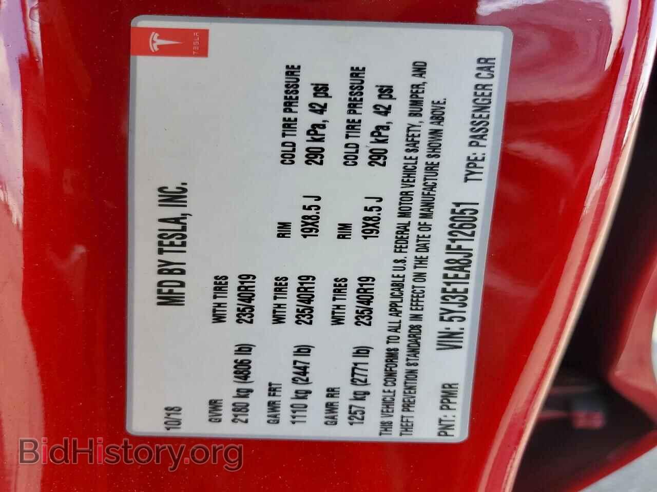 2018 TESLA MODEL 3 - VIN: 5YJ3E1EA8JF126051 - Photo 12