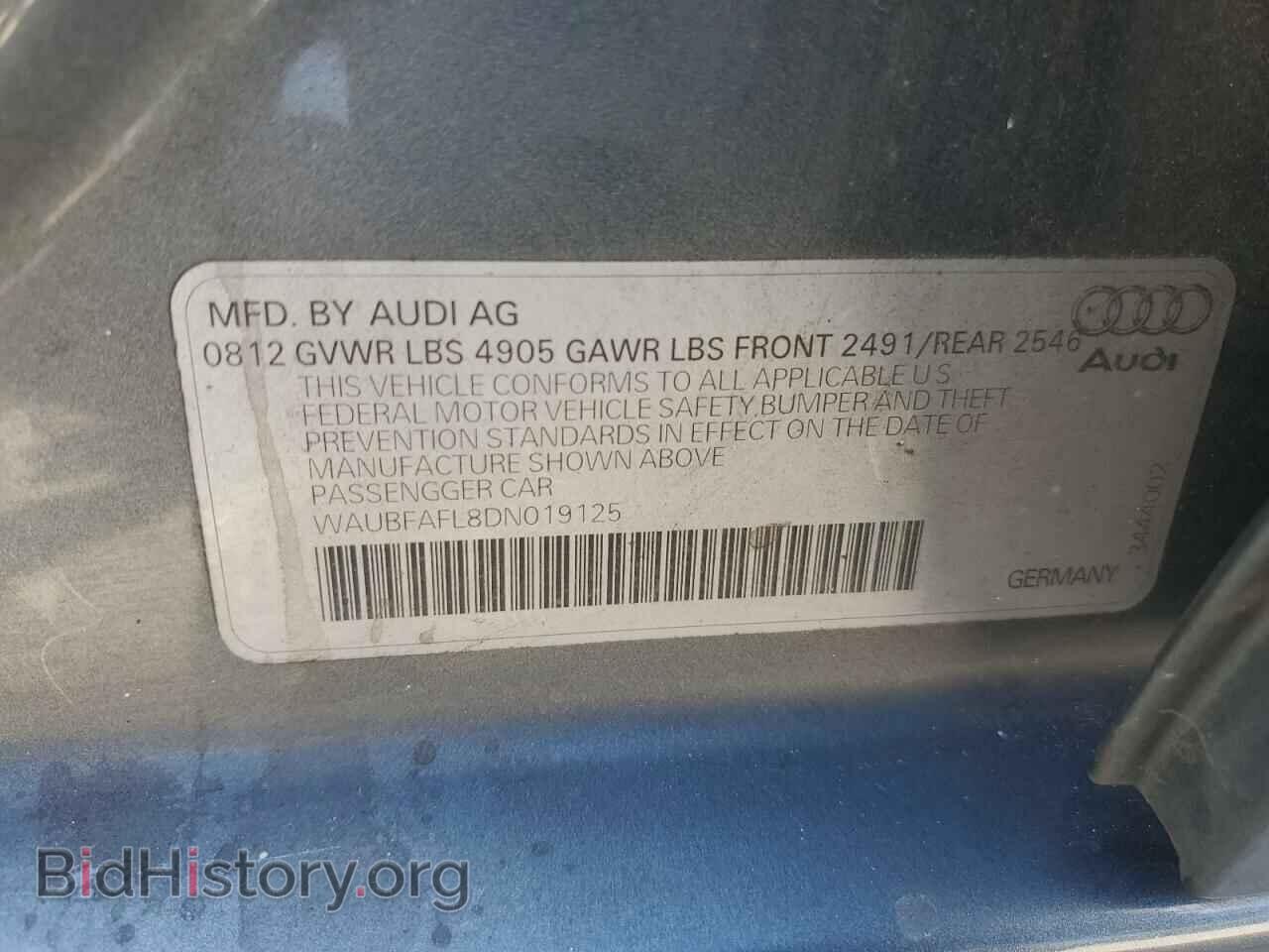 2013 AUDI A4 - VIN: WAUBFAFL8DN019125 - Фото 13
