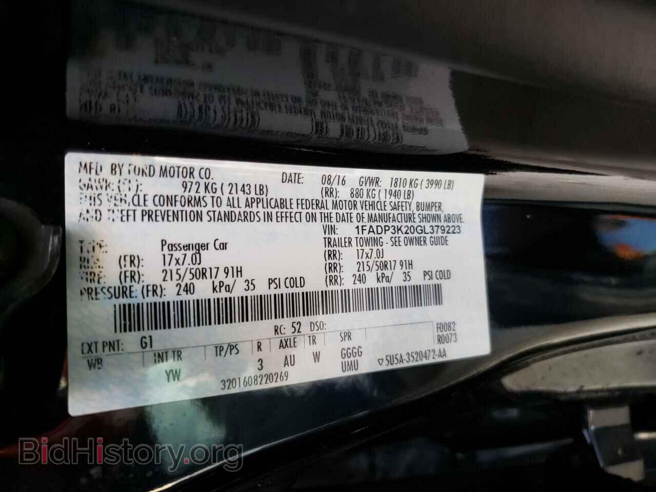 2016 FORD FOCUS - VIN: 1FADP3K20GL379223 - Фото 10