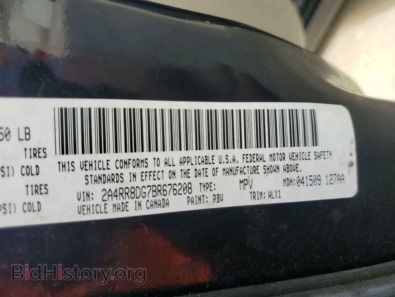 2011 CHRYSLER MINIVAN - VIN: 2A4RR8DG7BR676208 - Photo 10