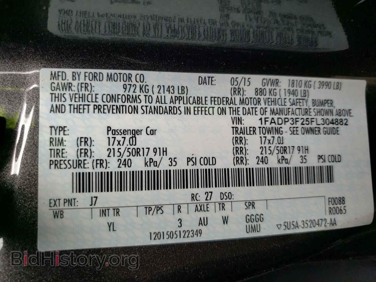 2015 FORD FOCUS - VIN: 1FADP3F25FL304882 - Фото 10