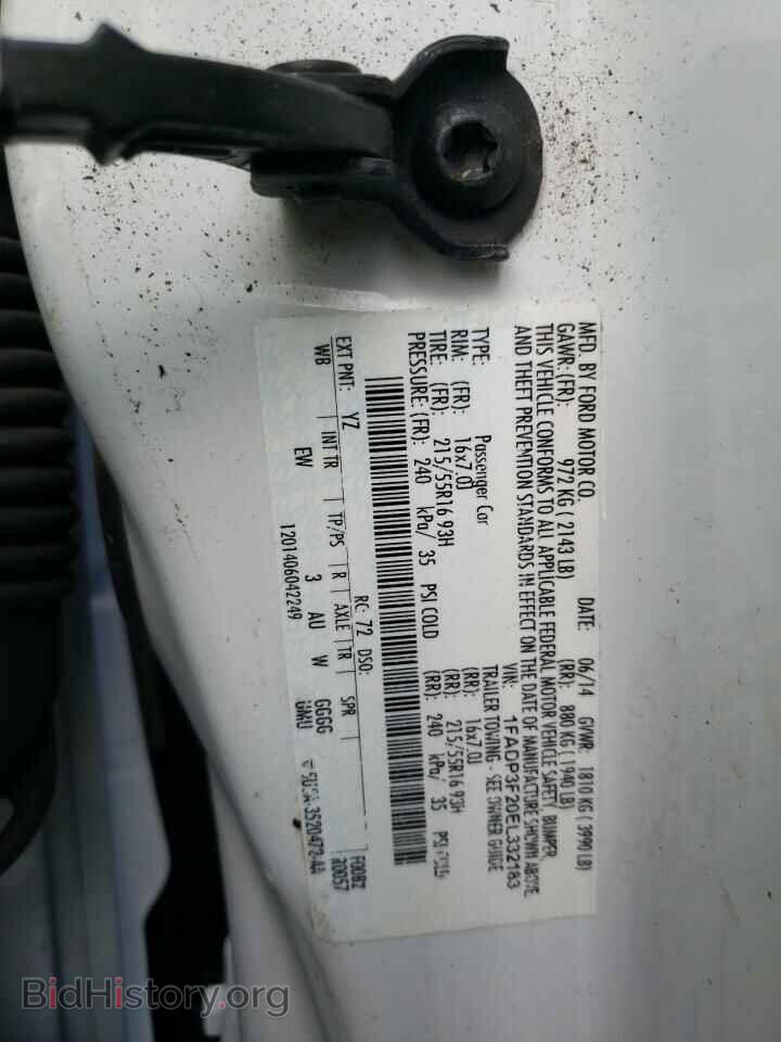 2014 FORD FOCUS - VIN: 1FADP3F20EL332183 - Фото 10