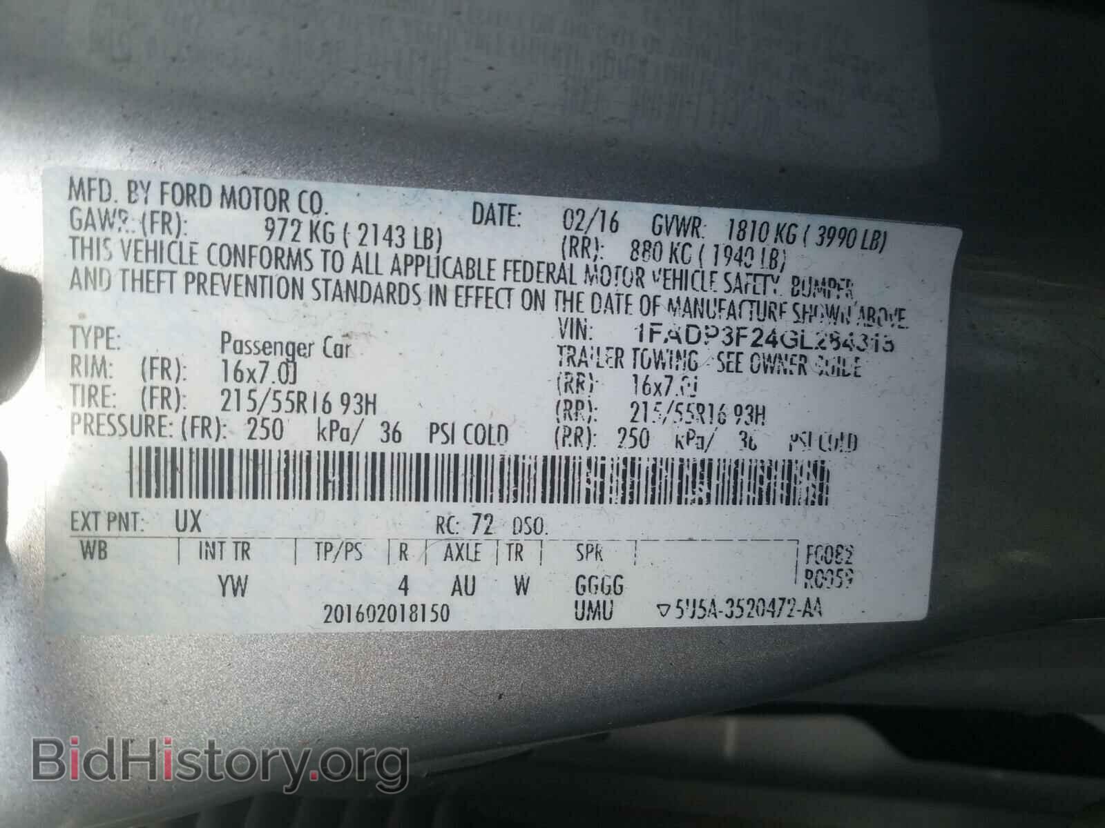 2016 FORD FOCUS - VIN: 1FADP3F24GL284318 - Photo 10