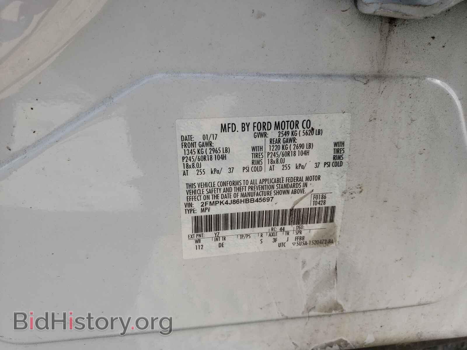 2017 FORD EDGE - VIN: 2FMPK4J86HBB45697 - Photo 10
