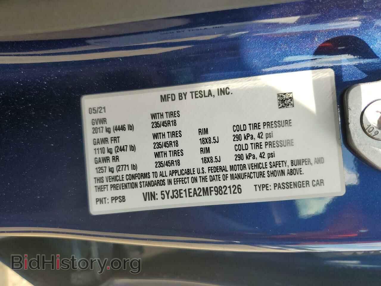 2021 TESLA MODEL 3 - VIN: 5YJ3E1EA2MF982126 - Photo 12