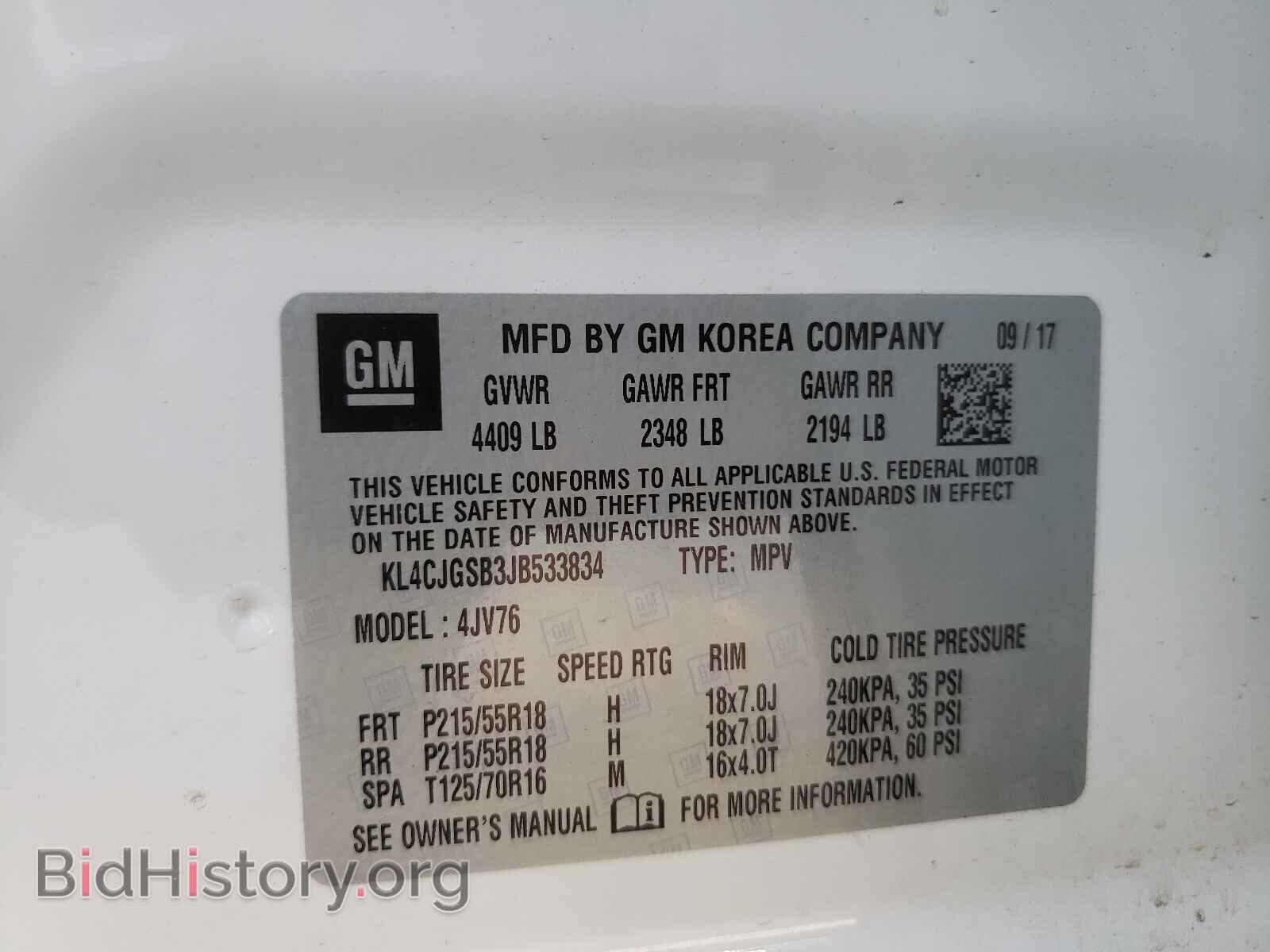 2018 BUICK ENCORE - VIN: KL4CJGSB3JB533834 - Photo 10
