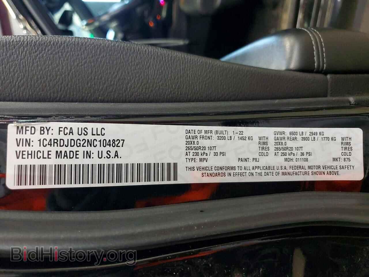 2022 DODGE DURANGO - VIN: 1C4RDJDG2NC104827 - Photo 13