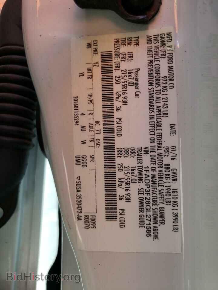 2016 FORD FOCUS - VIN: 1FADP3F28GL271586 - Фото 10