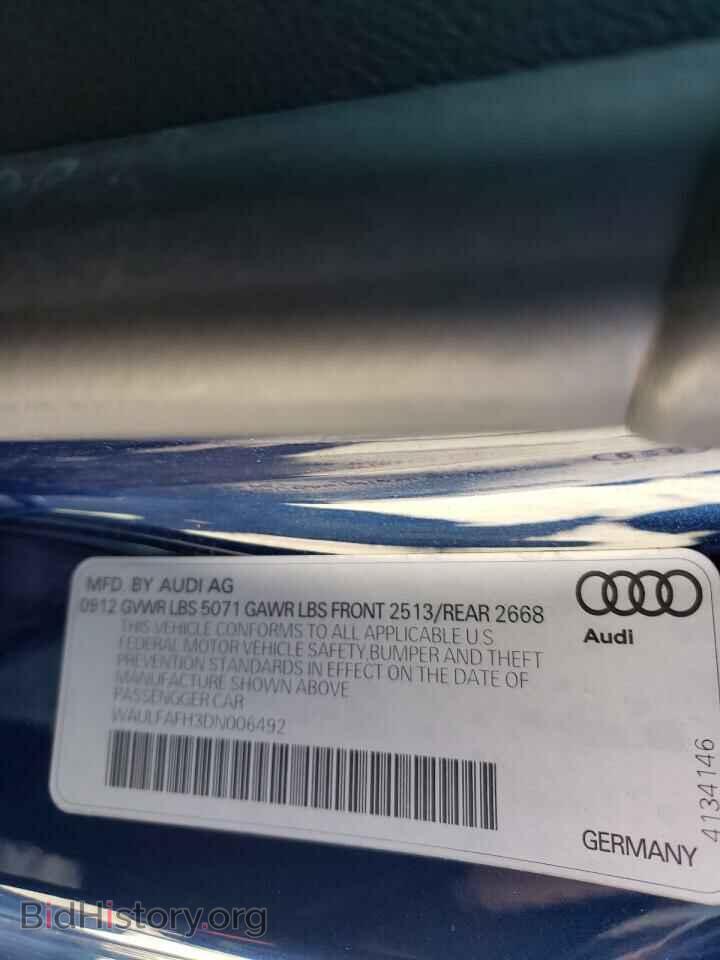 2013 AUDI A5 - VIN: WAULFAFH3DN006492 - Фото 10