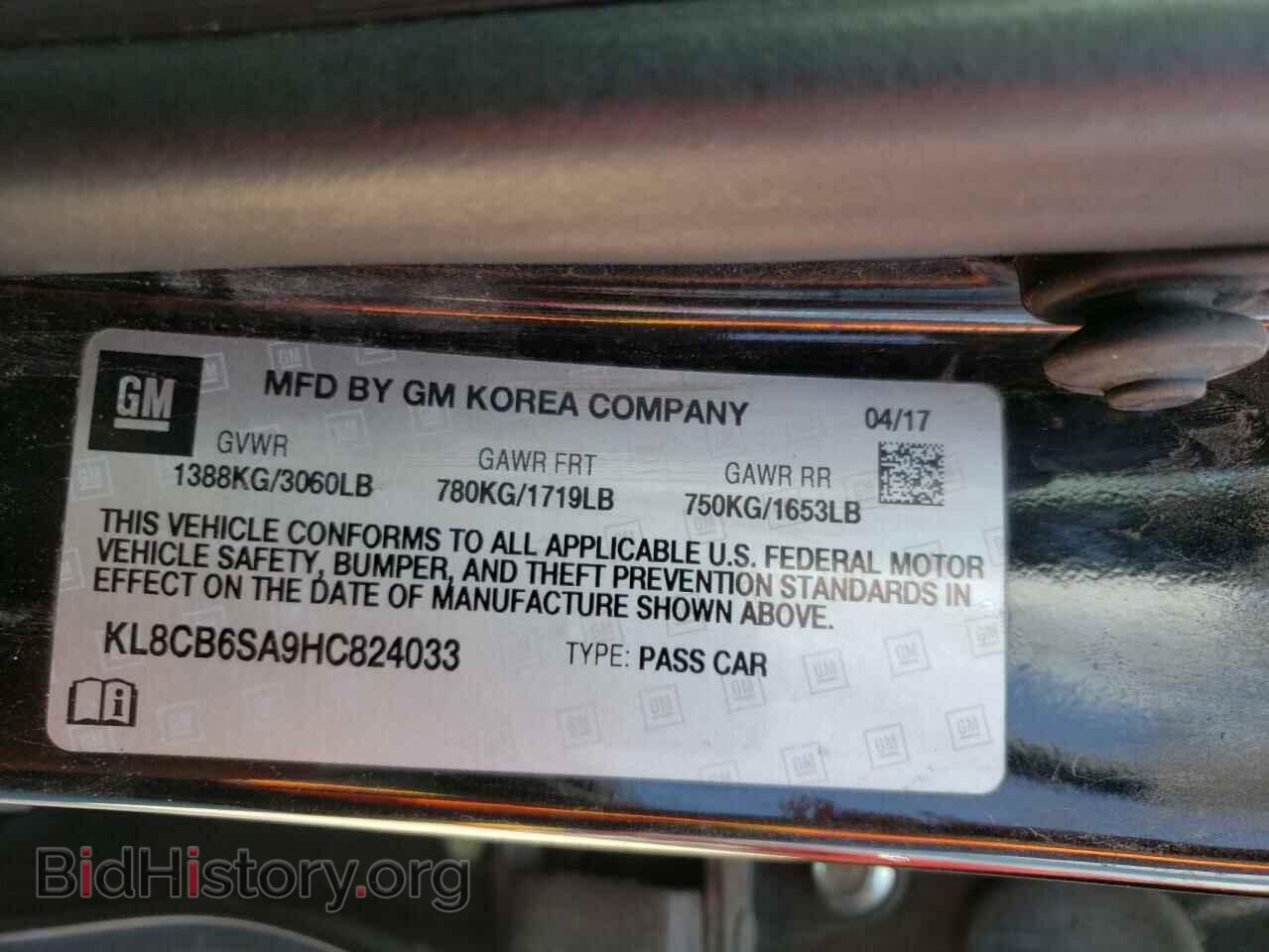 2017 CHEVROLET SPARK - VIN: KL8CB6SA9HC824033 - Фото 10