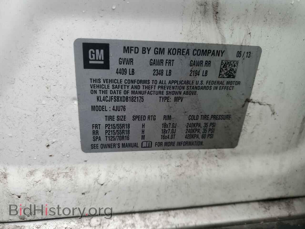 2013 BUICK ENCORE - VIN: KL4CJFSBXDB182175 - Фото 13