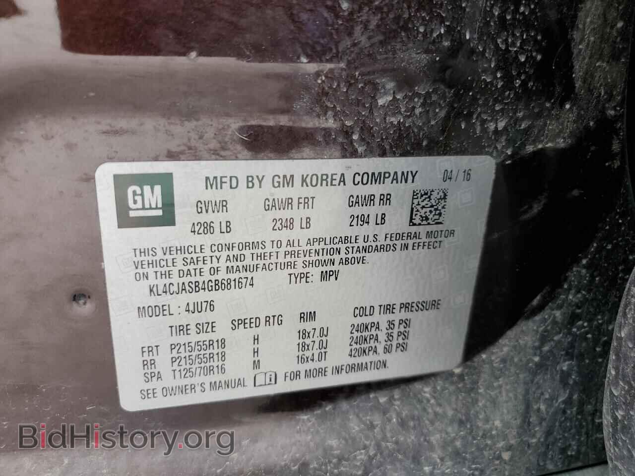 2016 BUICK ENCORE - VIN: KL4CJASB4GB681674 - Photo 14