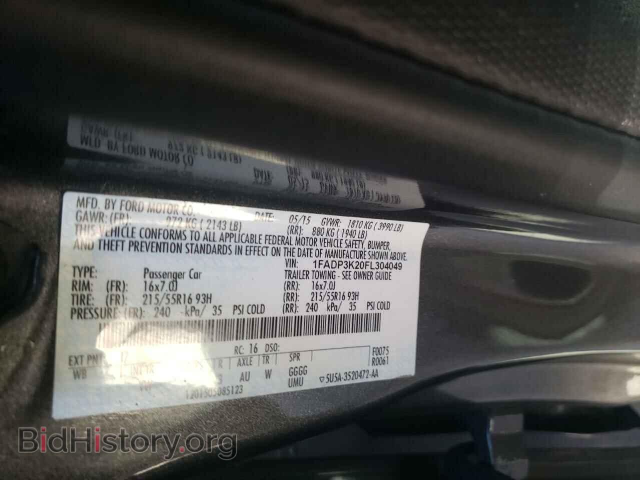 2015 FORD FOCUS - VIN: 1FADP3K20FL304049 - Фото 10