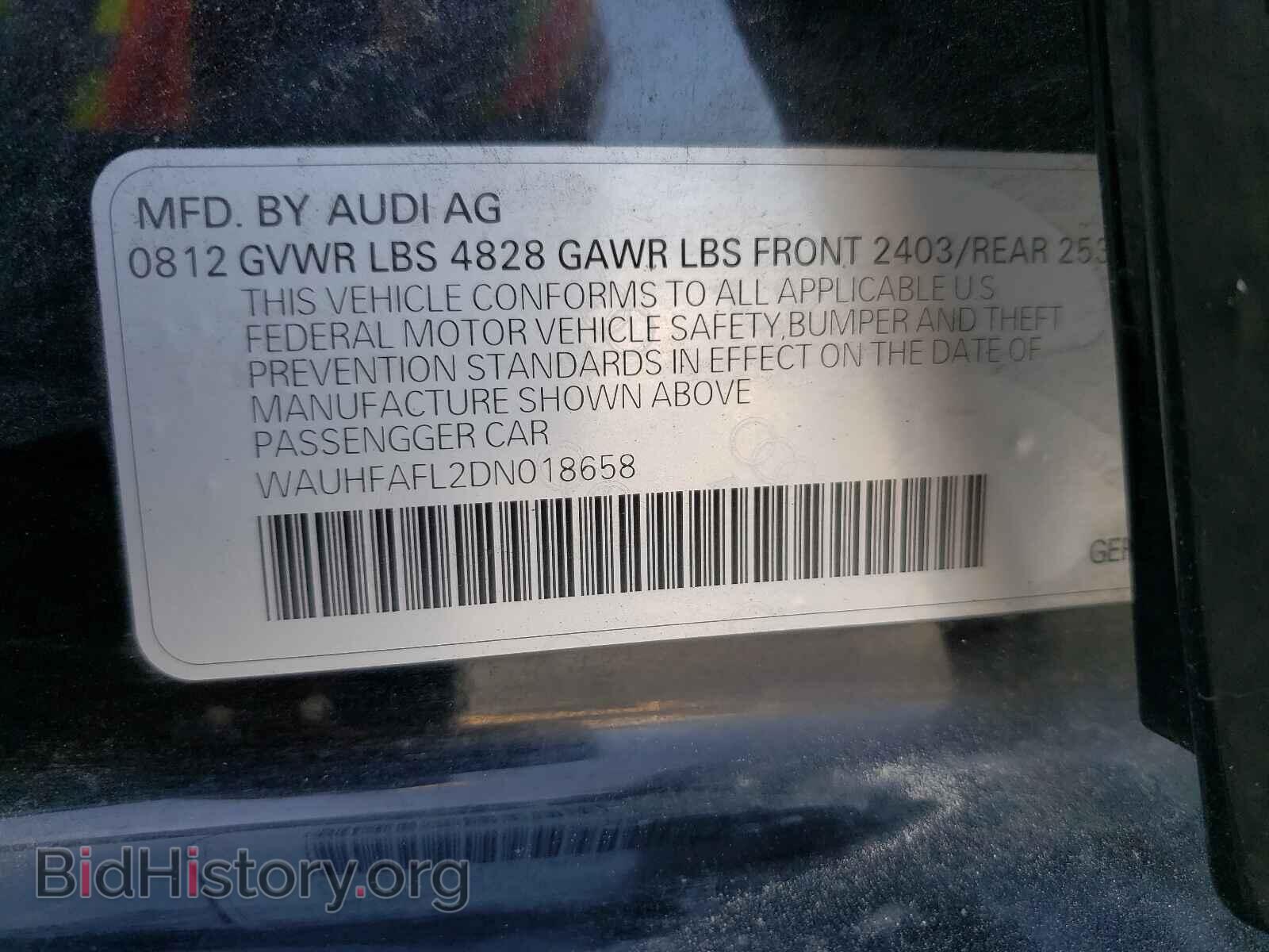 2013 AUDI A4 - VIN: WAUHFAFL2DN018658 - Фото 10