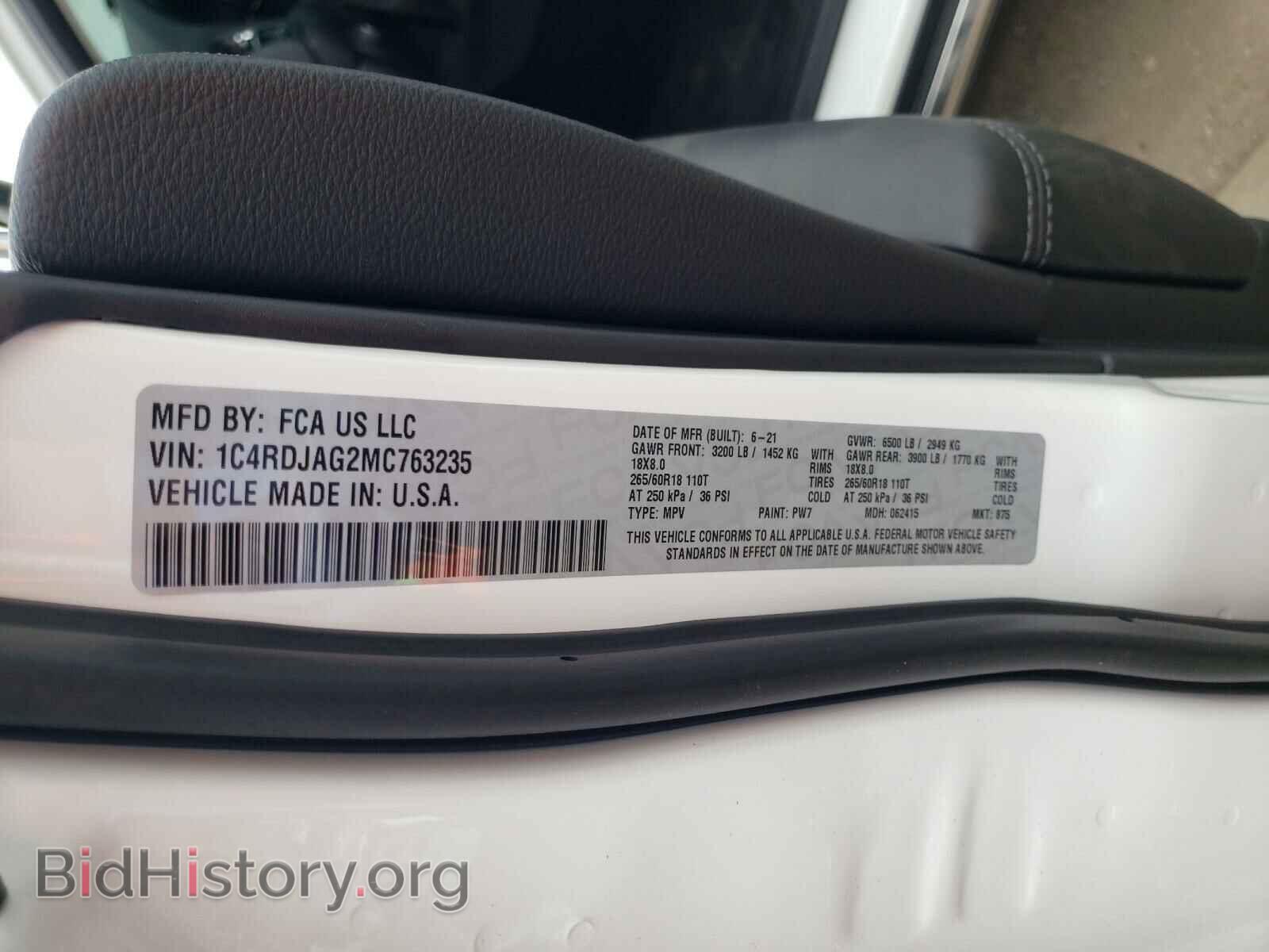2021 DODGE DURANGO - VIN: 1C4RDJAG2MC763235 - Photo 10
