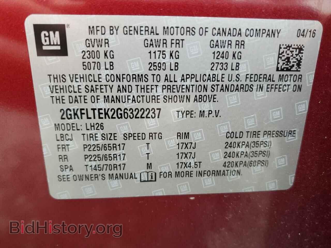 2016 GMC TERRAIN - VIN: 2GKFLTEK2G6322237 - Photo 13