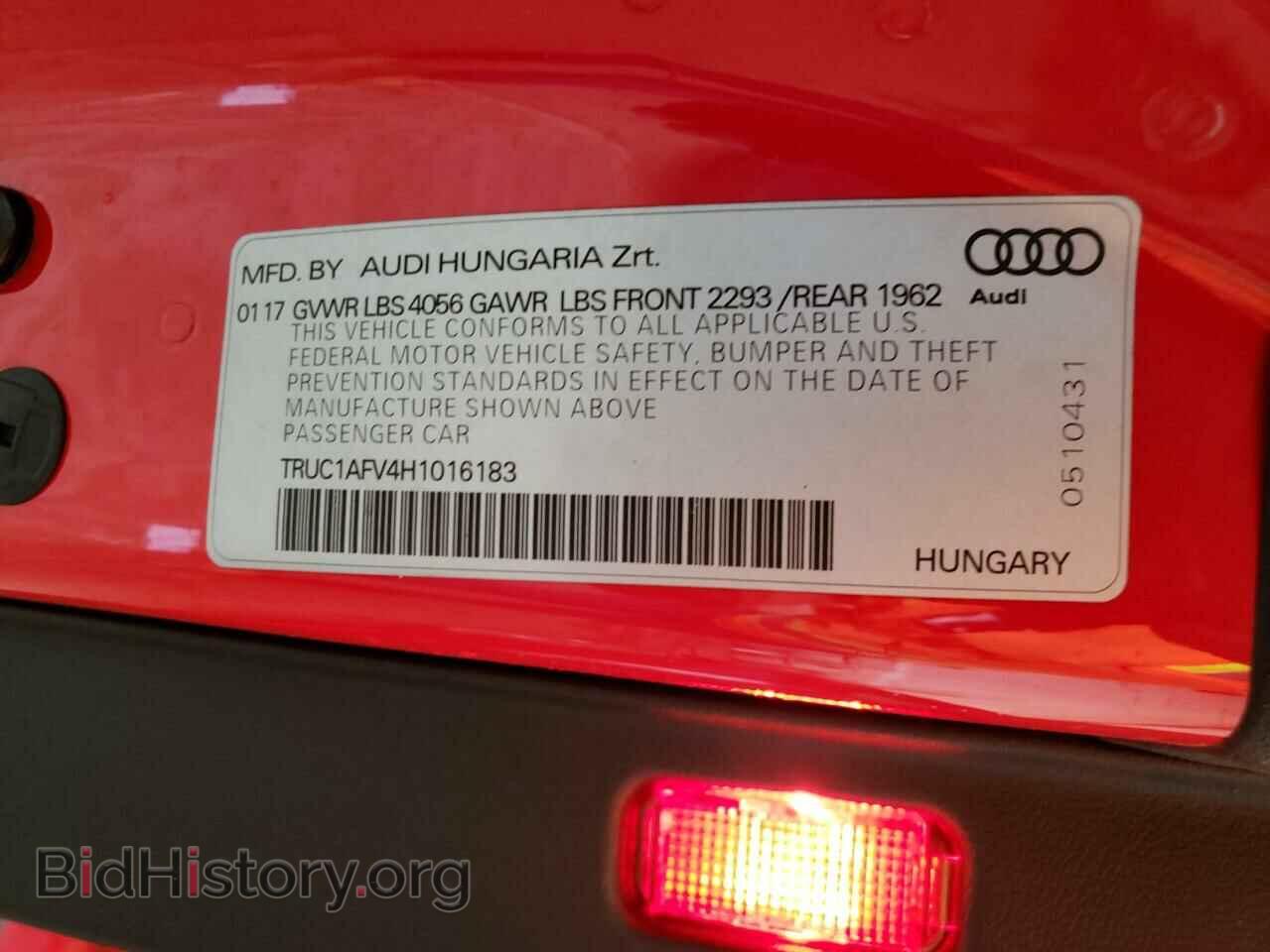2017 AUDI TTS - VIN: TRUC1AFV4H1016183 - Фото 10