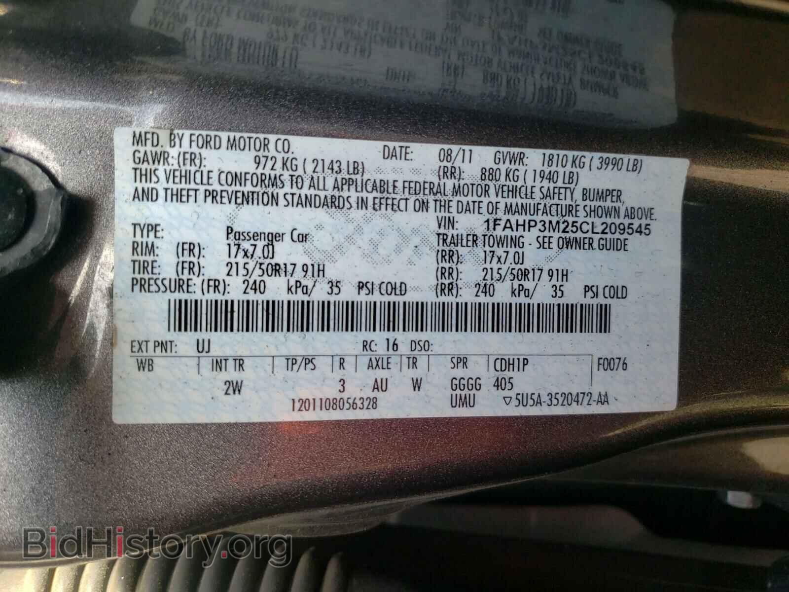 2012 FORD FOCUS - VIN: 1FAHP3M25CL209545 - Photo 10