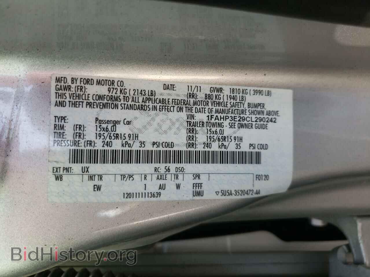 2012 FORD FOCUS - VIN: 1FAHP3E29CL290242 - Фото 10