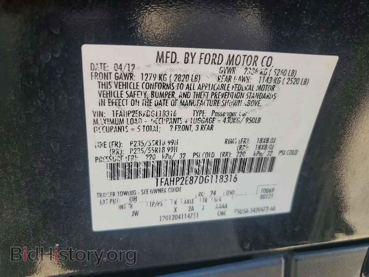 2013 FORD TAURUS - VIN: 1FAHP2E87DG118316 - Photo 12