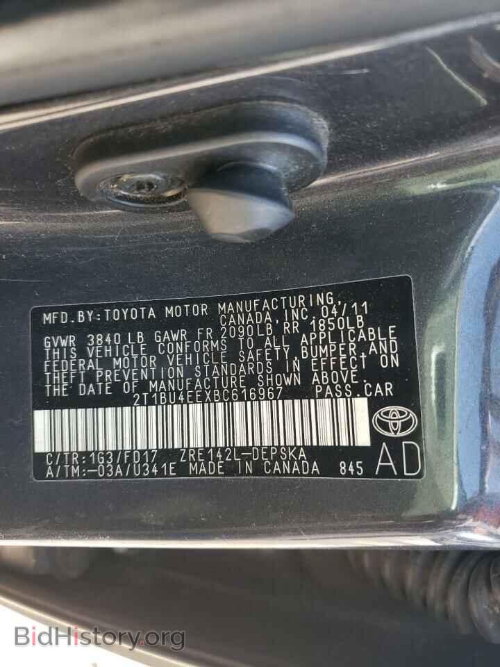 2011 TOYOTA COROLLA - VIN: 2T1BU4EEXBC616967 - Photo 10