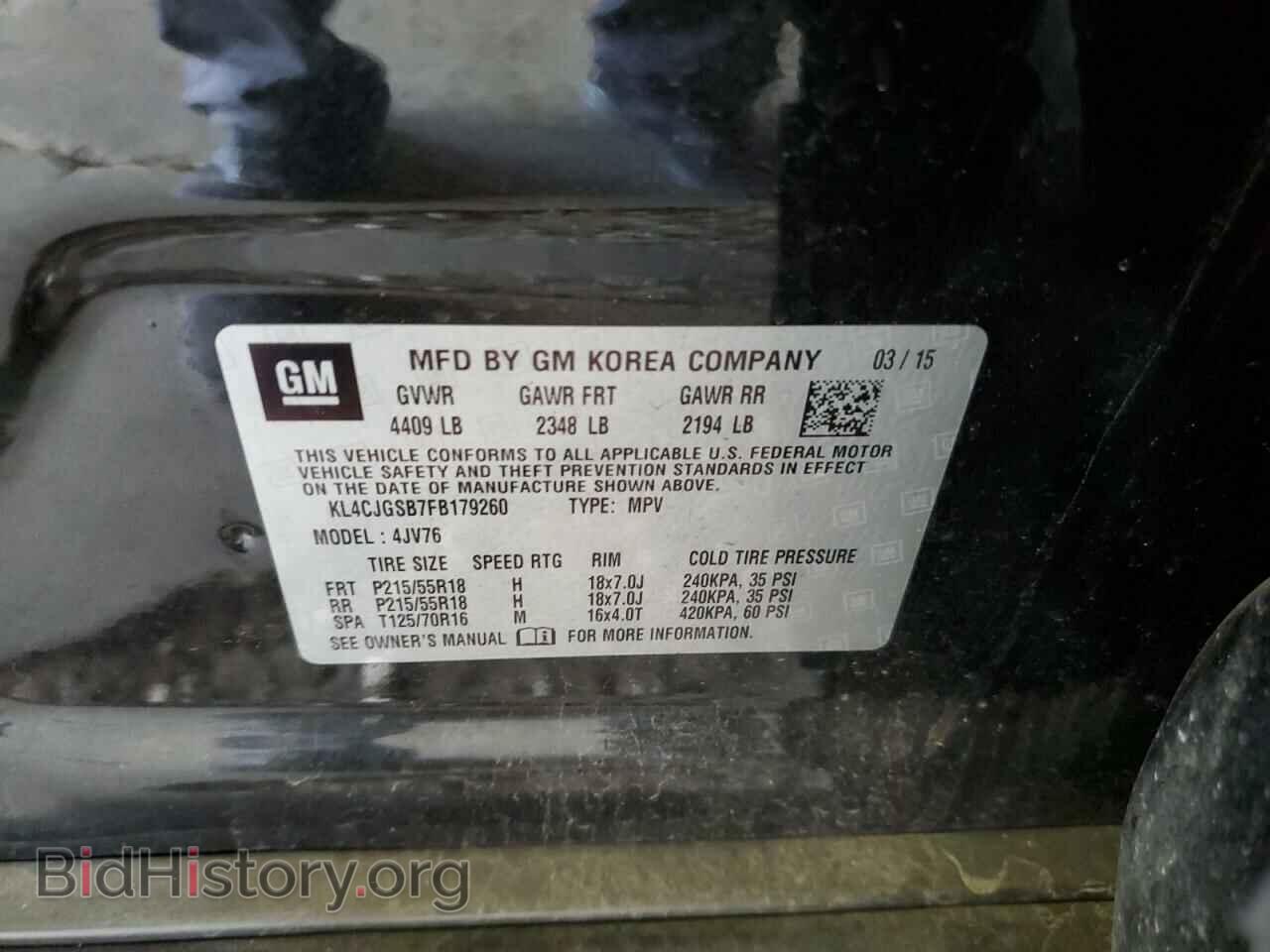 2015 BUICK ENCORE - VIN: KL4CJGSB7FB179260 - Photo 10