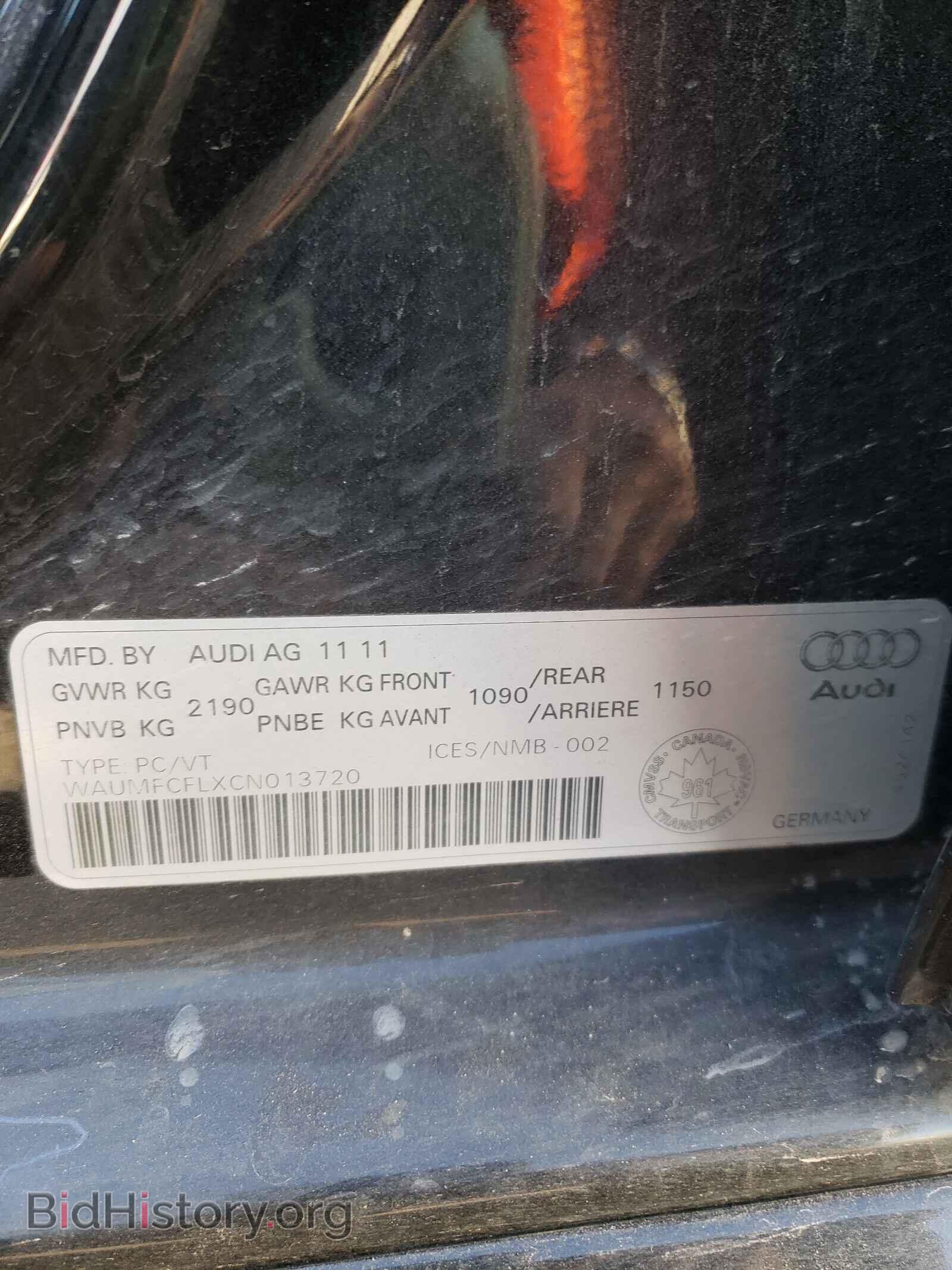 2012 AUDI A4 - VIN: WAUMFCFLXCN013720 - Photo 10