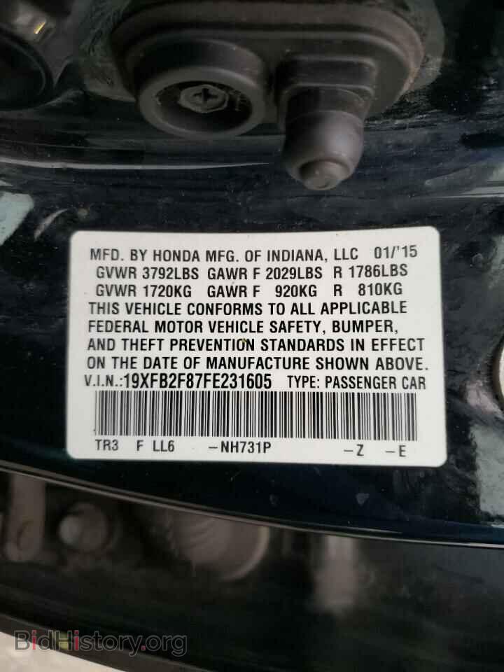 2015 HONDA CIVIC - VIN: 19XFB2F87FE231605 - Фото 10