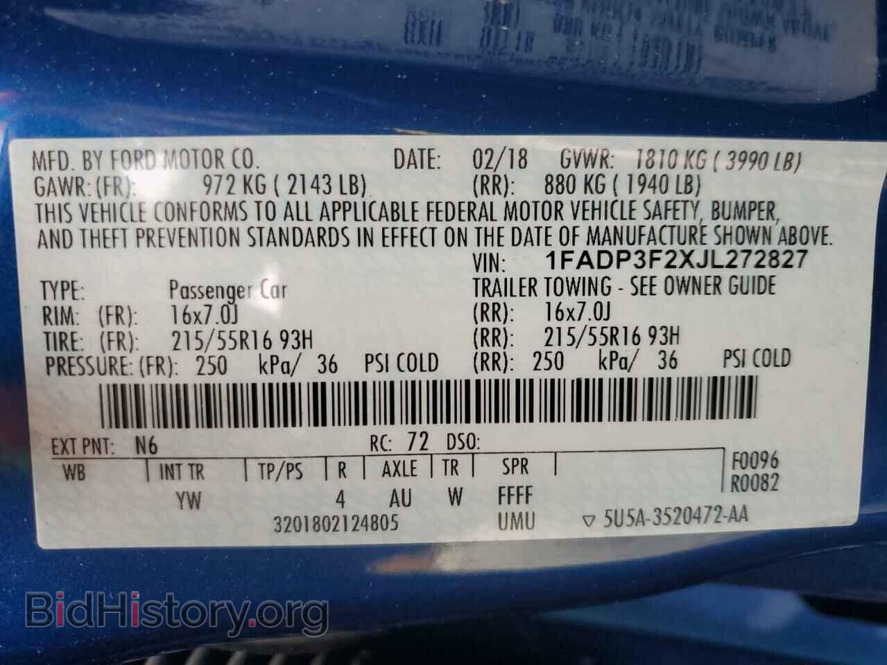 2018 FORD FOCUS - VIN: 1FADP3F2XJL272827 - Фото 12