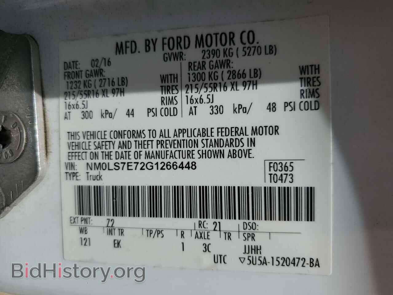2016 FORD TRANSIT - VIN: NM0LS7E72G1266448 - Фото 14