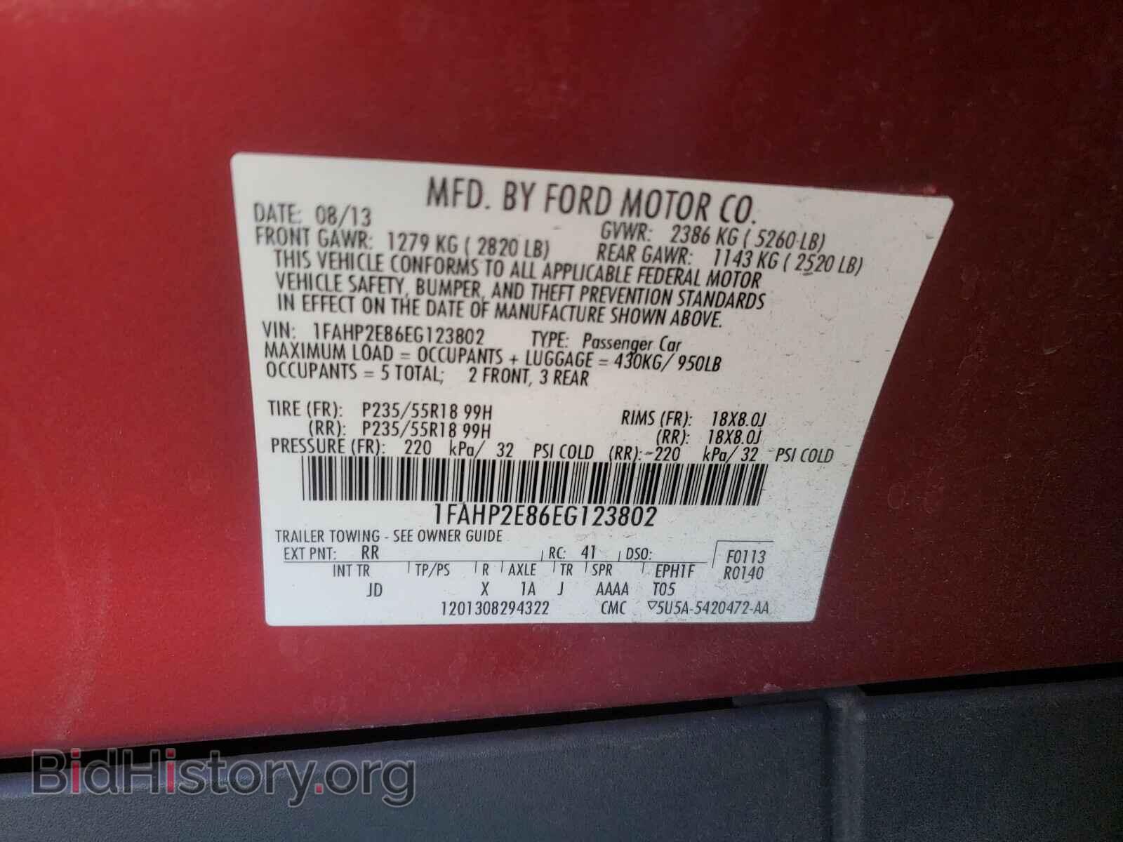 2014 FORD TAURUS - VIN: 1FAHP2E86EG123802 - Photo 10
