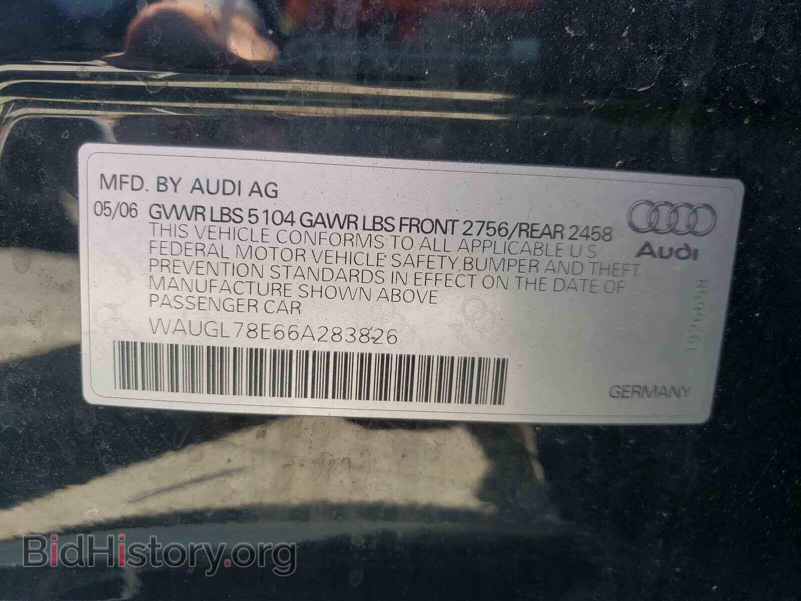 2006 AUDI S4/RS4 - VIN: WAUGL78E66A283826 - Фото 10