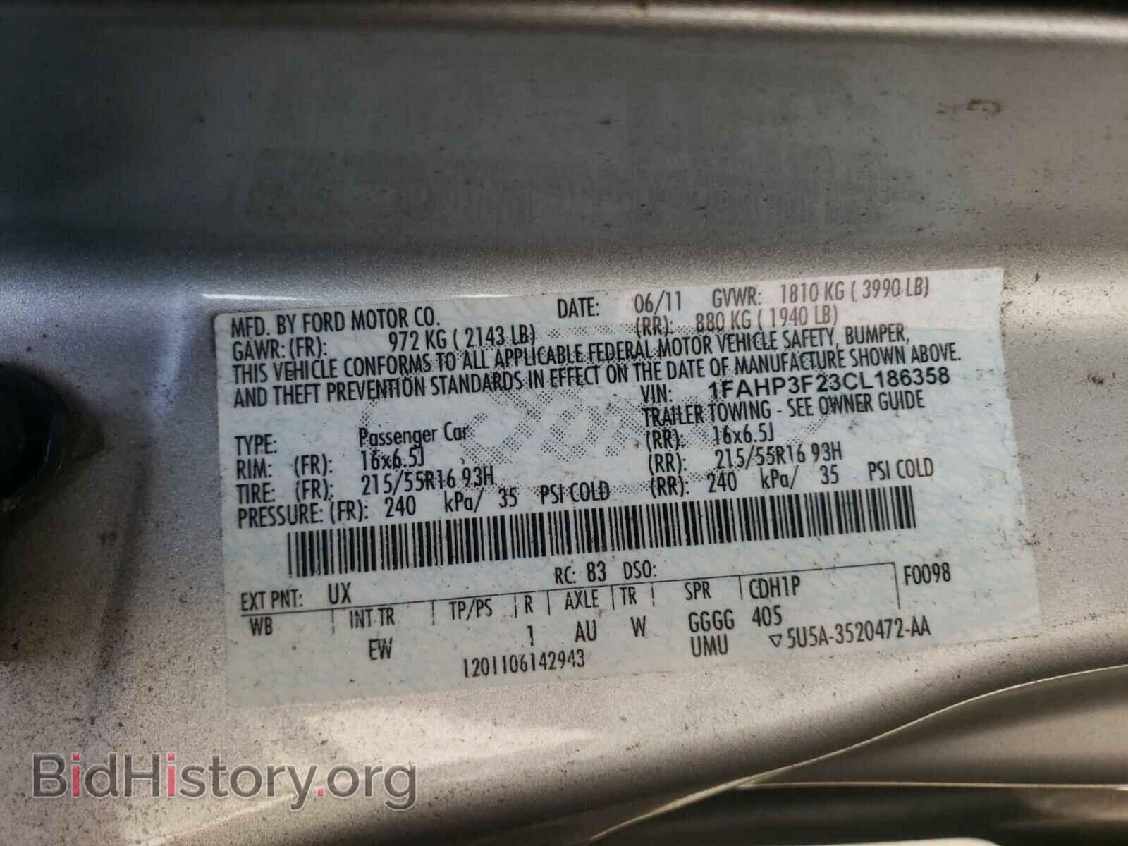 2012 FORD FOCUS - VIN: 1FAHP3F23CL186358 - Фото 10