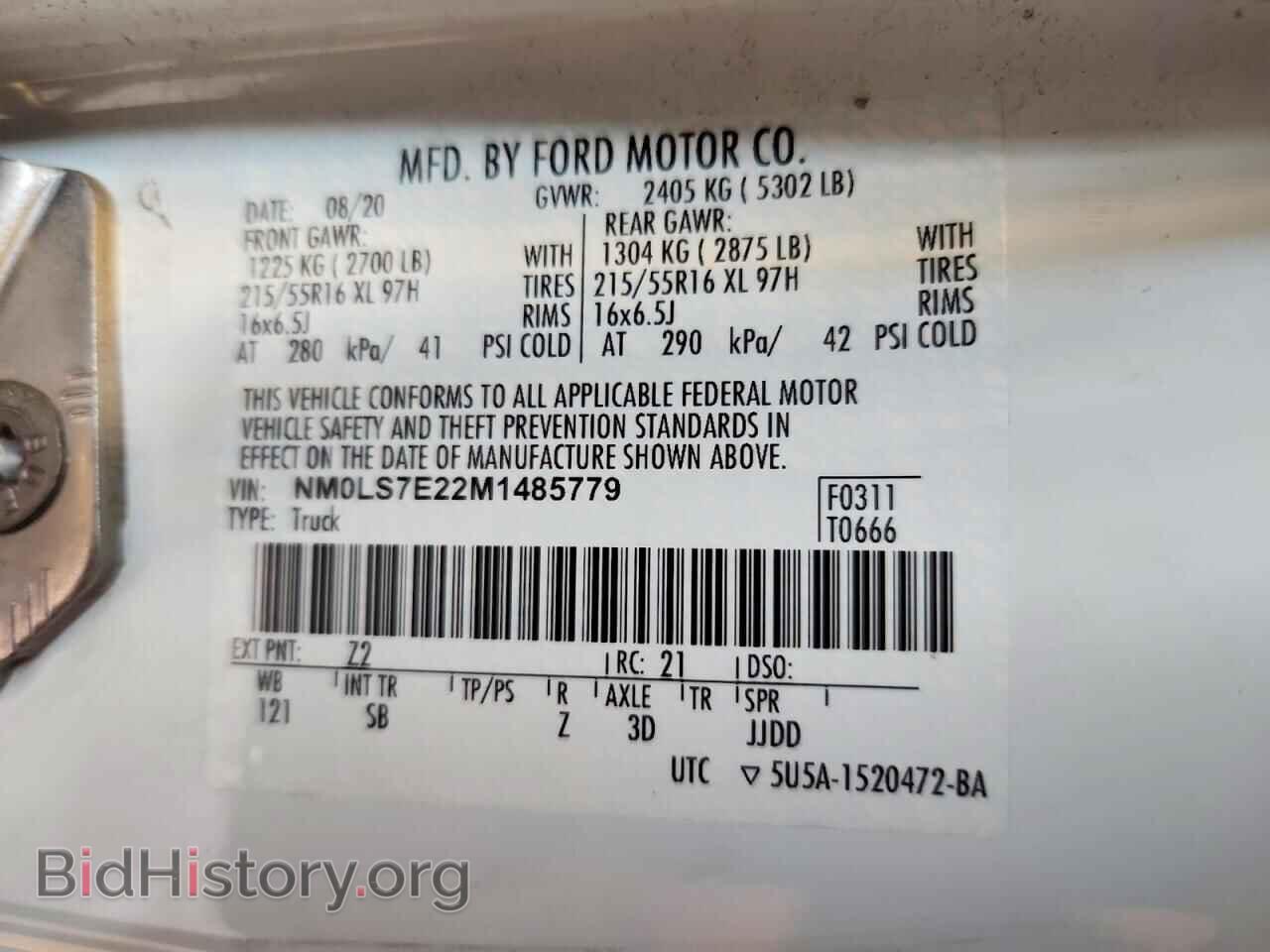 2021 FORD TRANSIT - VIN: NM0LS7E22M1485779 - Photo 14