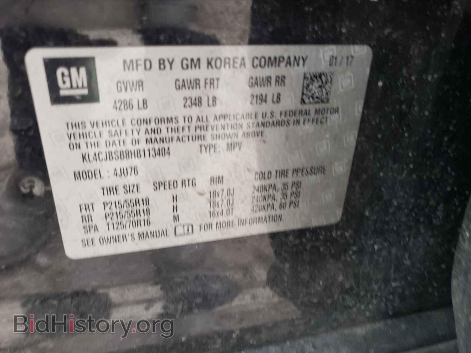 2017 BUICK ENCORE - VIN: KL4CJBSB8HB113404 - Photo 10