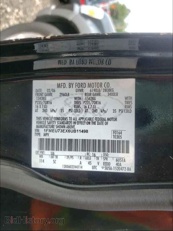 2006 FORD EXPLORER - VIN: 1FMEU73EX6UB11498 - Фото 10