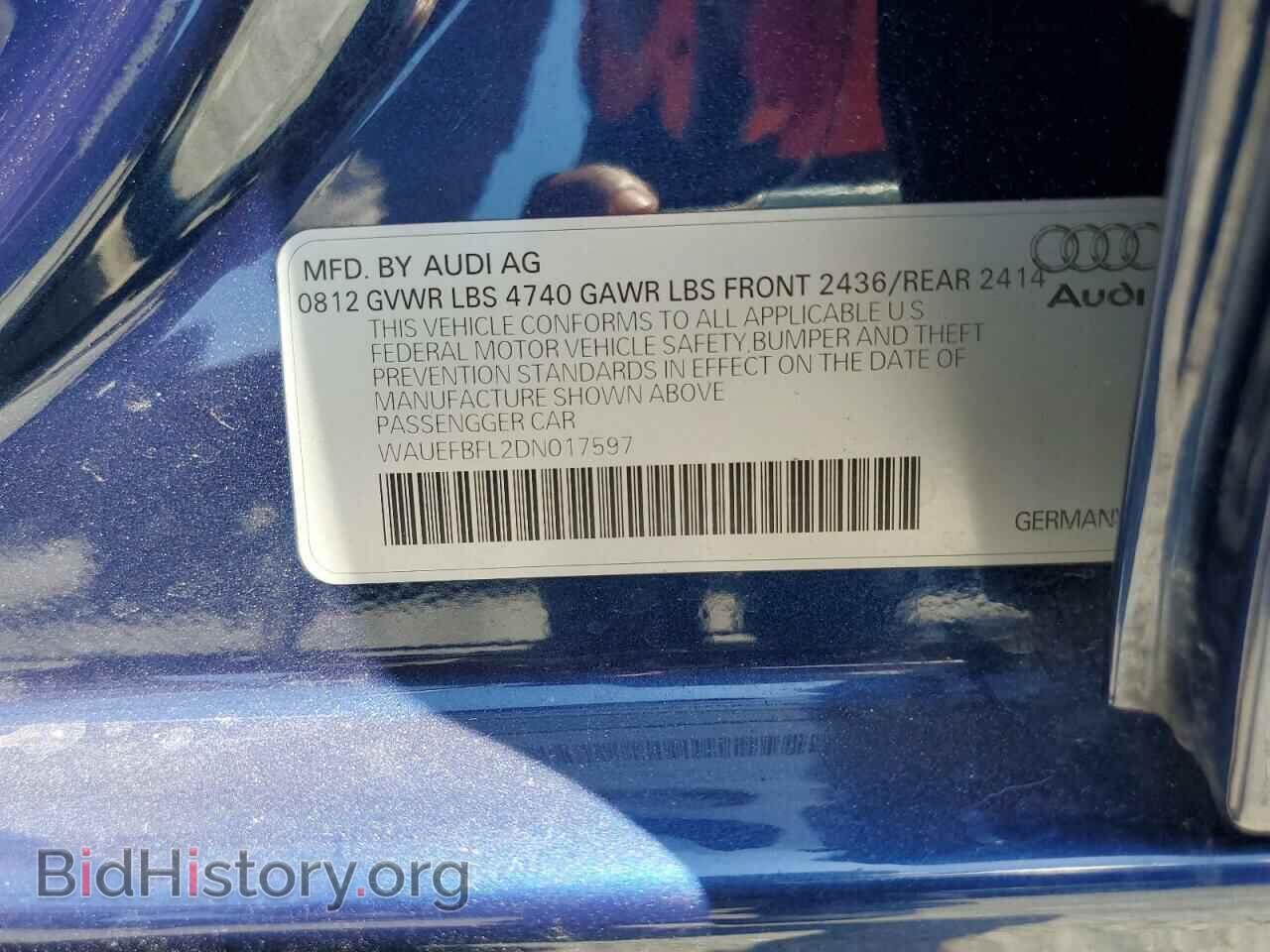 2013 AUDI A4 - VIN: WAUEFBFL2DN017597 - Фото 12
