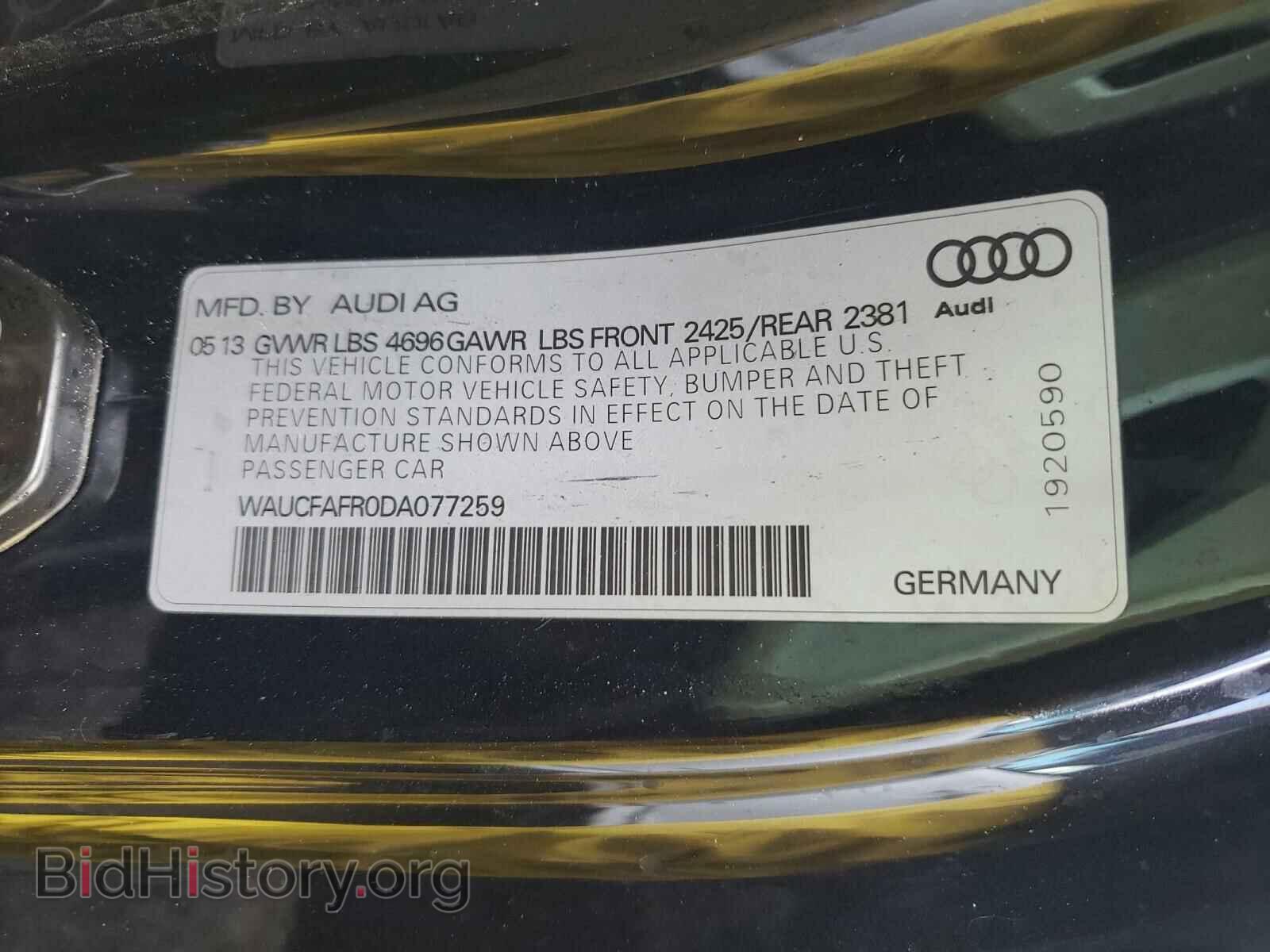 2013 AUDI A5 - VIN: WAUCFAFR0DA077259 - Photo 10