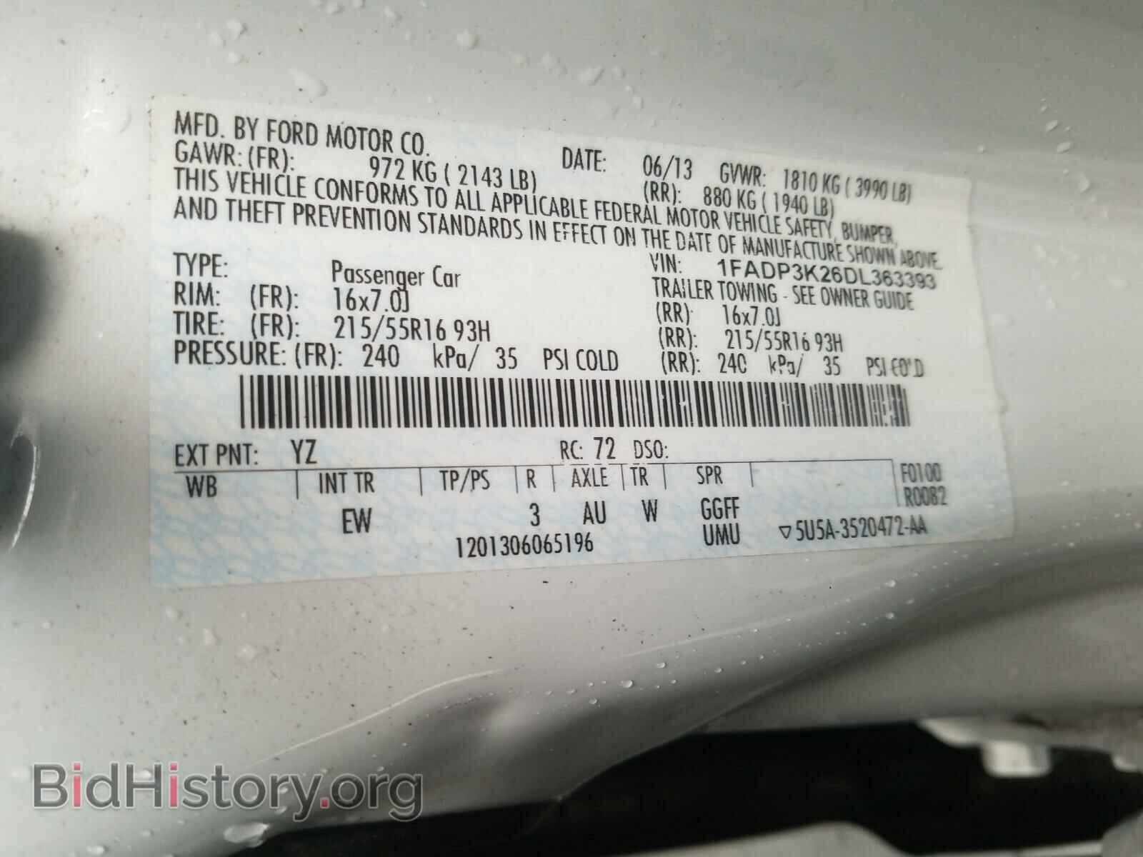 2013 FORD FOCUS - VIN: 1FADP3K26DL363393 - Фото 10
