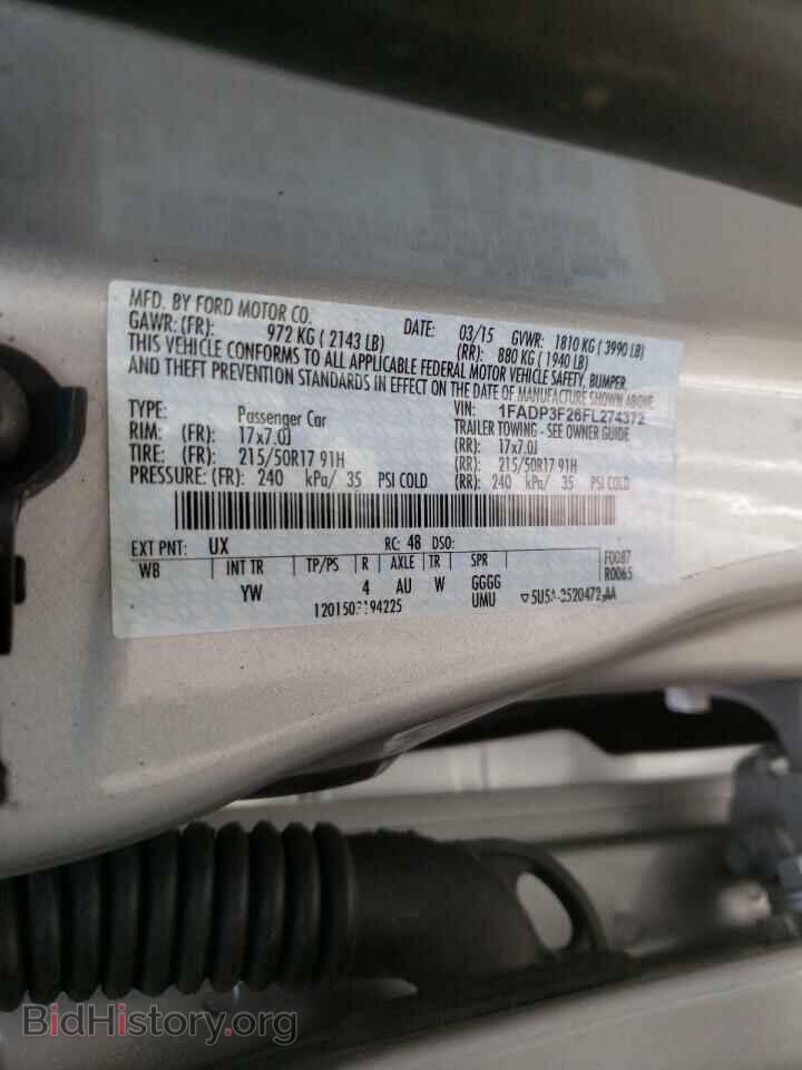 2015 FORD FOCUS - VIN: 1FADP3F26FL274372 - Фото 10