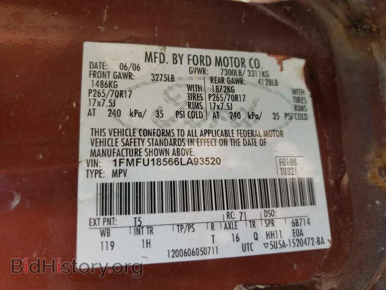 2006 FORD EXPEDITION - VIN: 1FMFU18566LA93520 - Фото 10