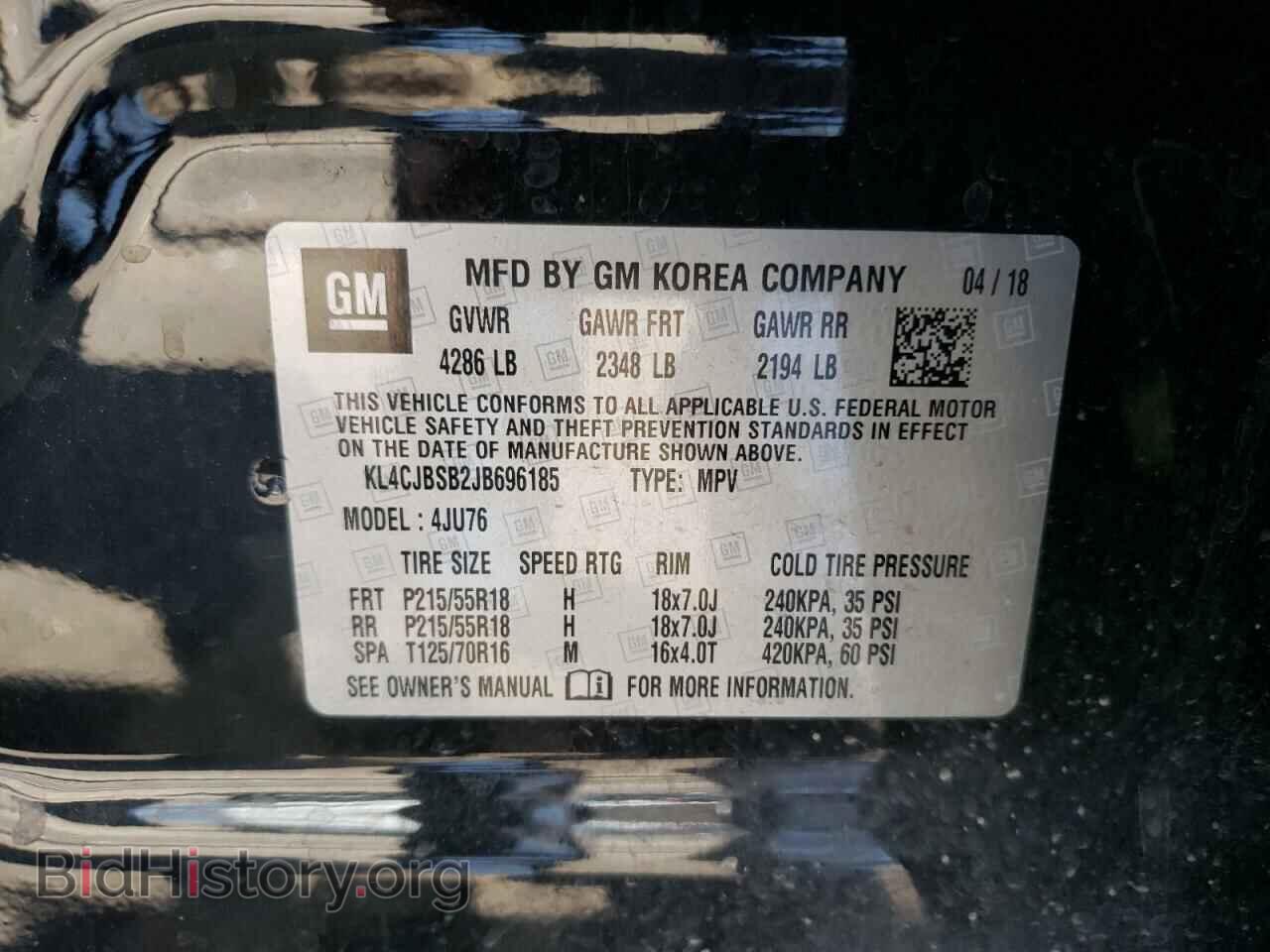 2018 BUICK ENCORE - VIN: KL4CJBSB2JB696185 - Фото 10