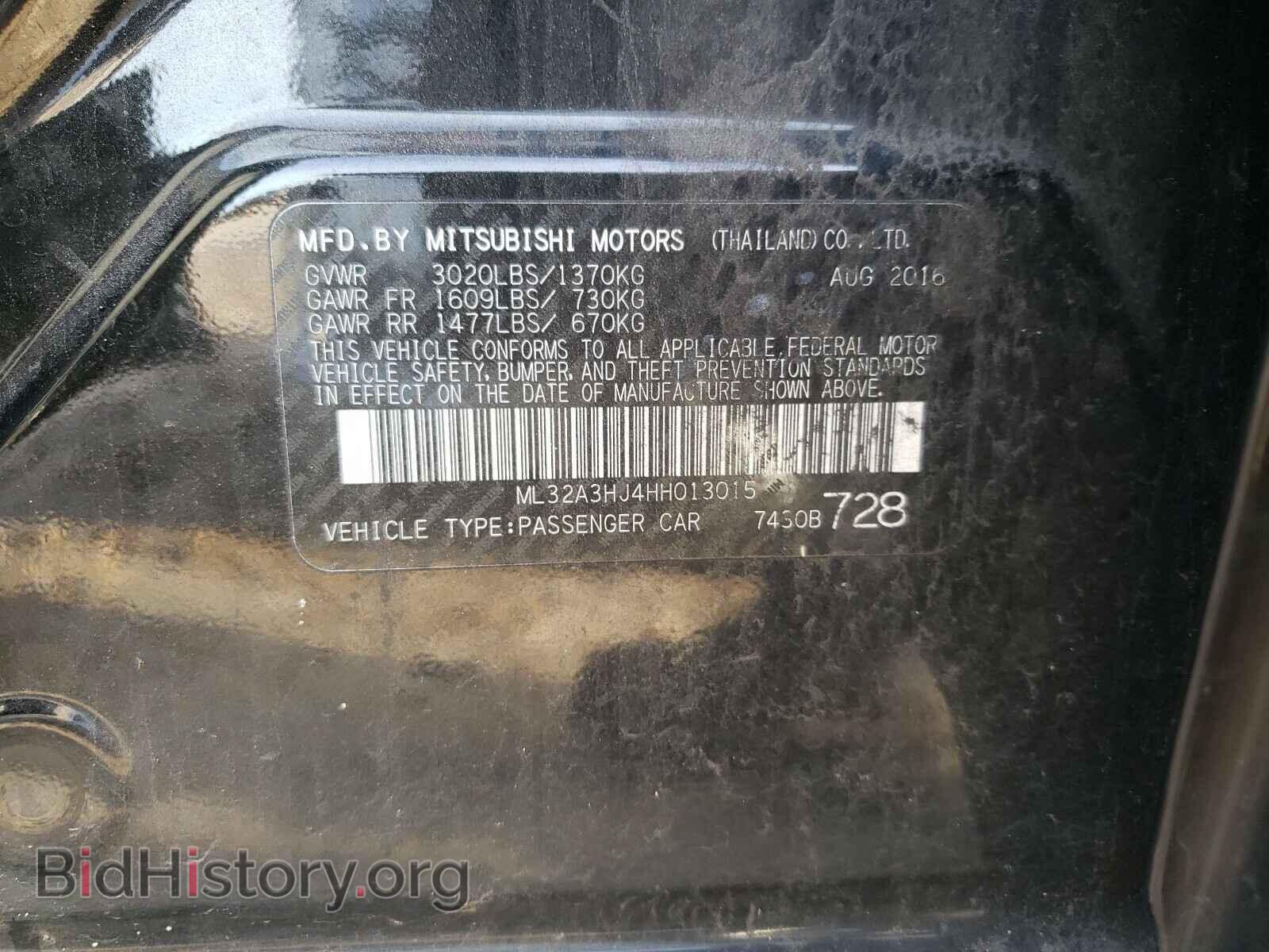 2017 MITSUBISHI MIRAGE - VIN: ML32A3HJ4HH013015 - Фото 10