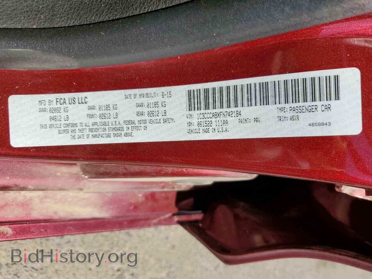 2015 CHRYSLER 200 - VIN: 1C3CCCABXFN742184 - Фото 12